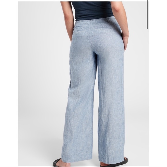 New Athleta Cabo linen wide leg pant sz 4 - Picture 3 of 7